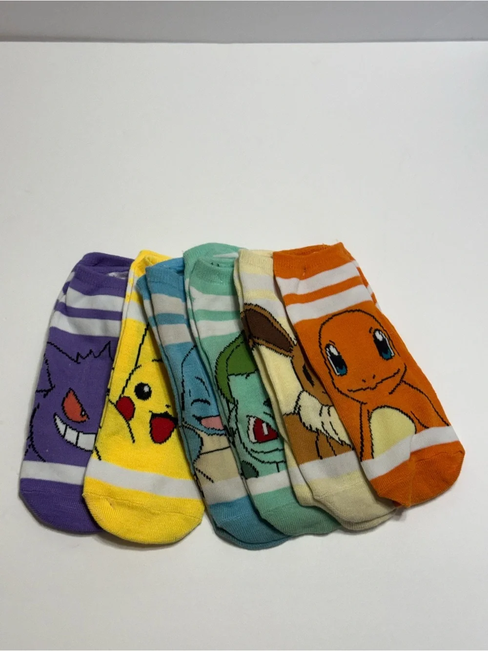 Pokemon Character Low-Cut Socks - Assorted Colors (6 Pack) Boys Sz 3-9